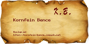 Kornfein Bence névjegykártya